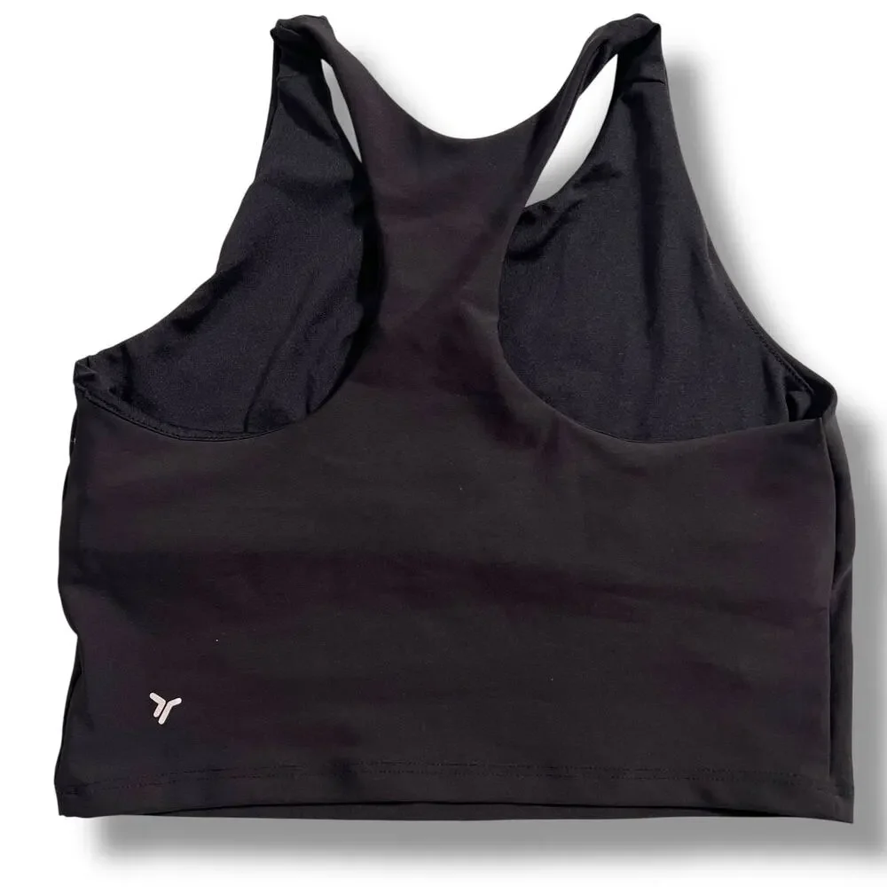 Old Navy Active PowerSoft Go Dry Longline Sports Bra Girls Large Black Racerback